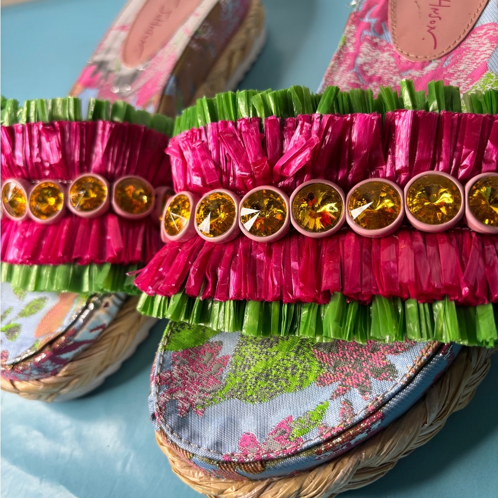 Betsey Johnson Embellished Platform Slide Sandals Size 7.5 - Picture 5 of 11
